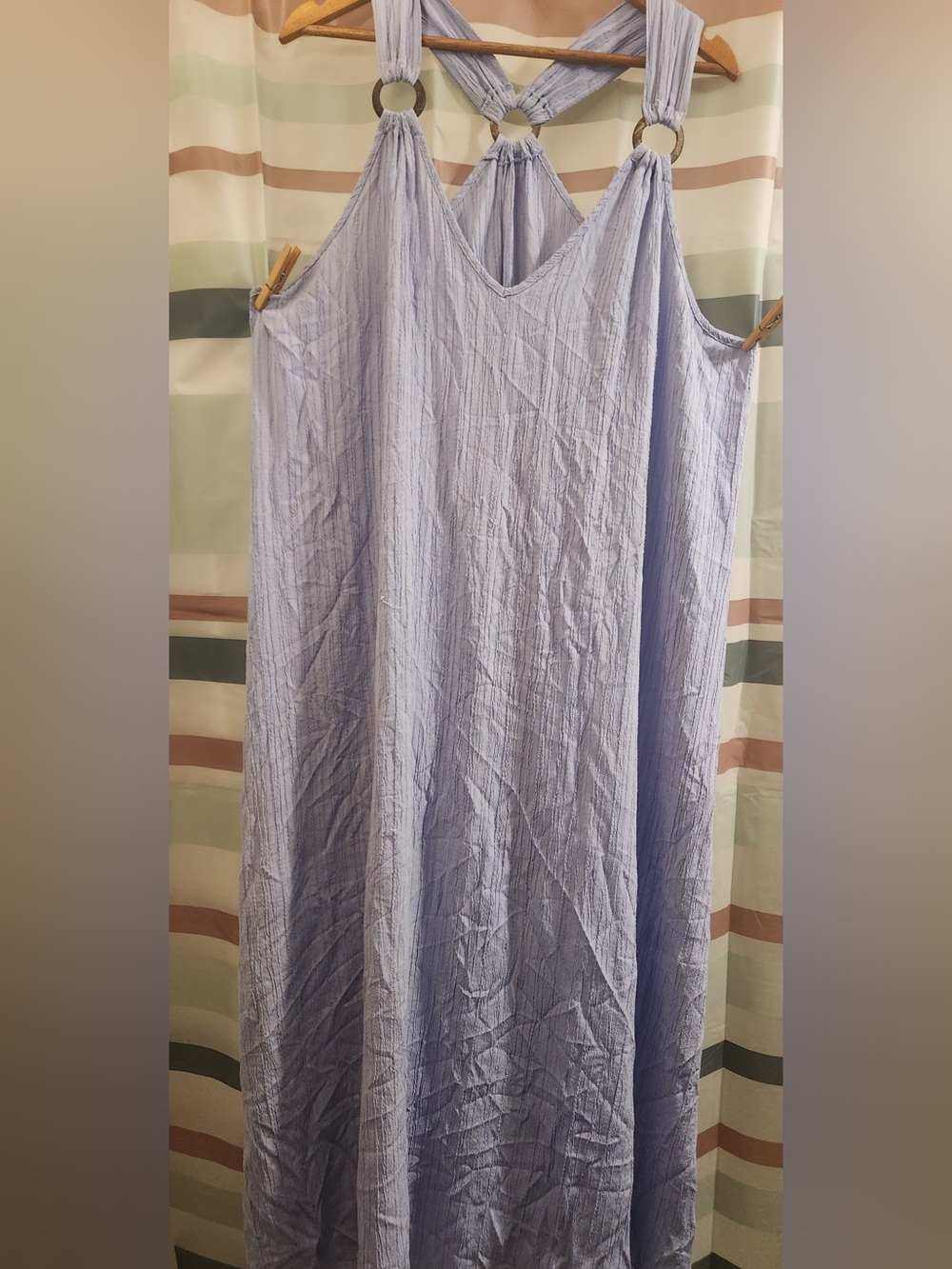Sleeveless Ring-Accent Light Lavender Maxi Dress